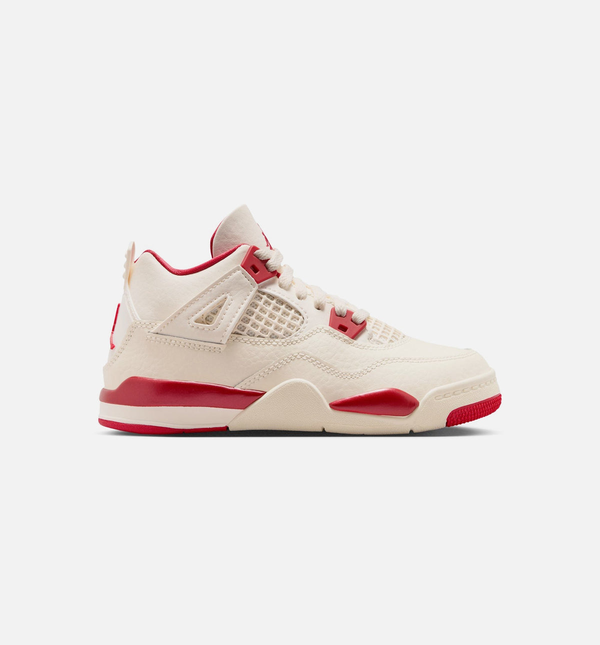 Air Jordan 4 Retro Valentine's Day Preschool Lifestyle Shoes - Light Ivory/Sierra Red/Intense Red