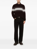 Eleventy crew neck fair isle-knit sweater