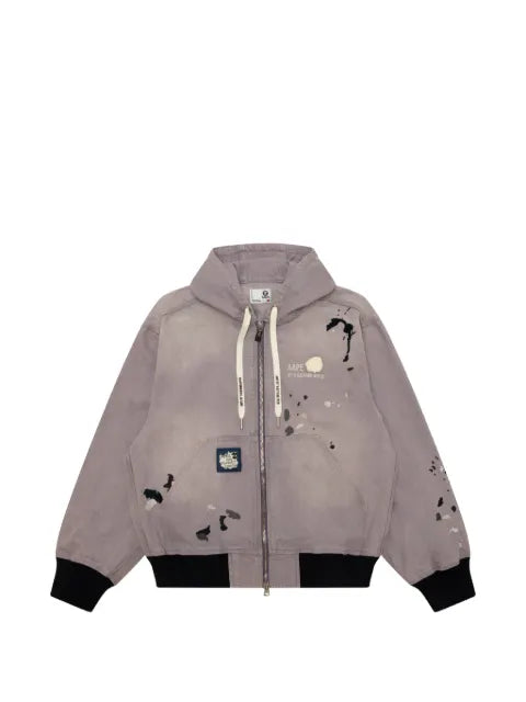AAPE BY *A BATHING APE® paint-splatter drawstring-hood jacket