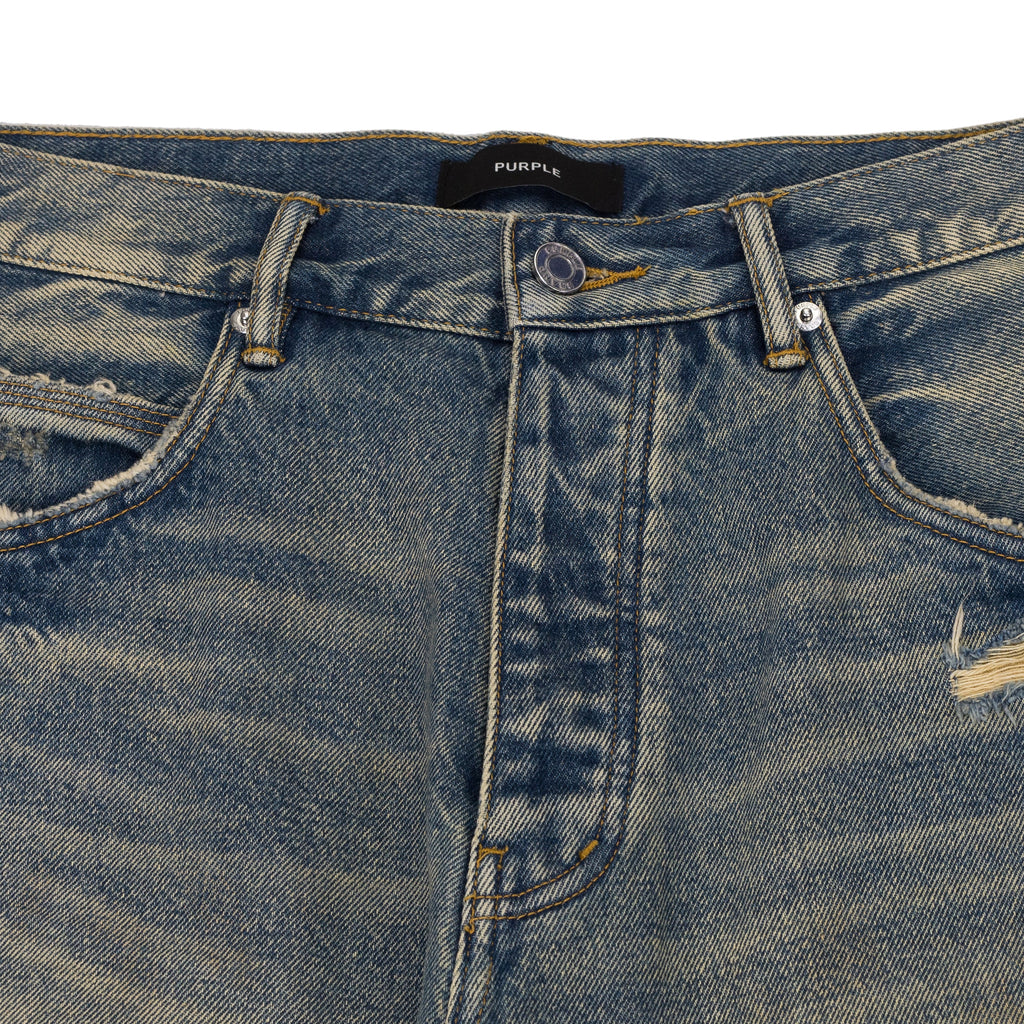 Light Indigo Duplo Tinted Blowout Wide Leg Jeans