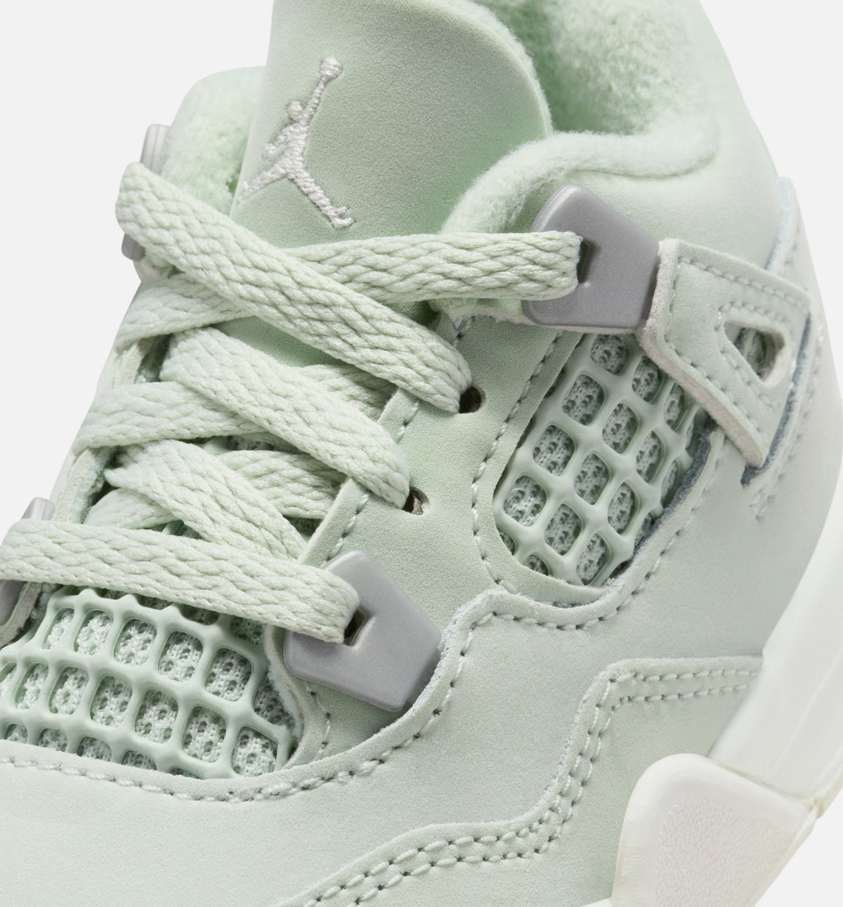 Air Jordan 4 Retro Abundance Infant & Toddler Lifestyle Shoes - Seafoam/Sail/Metallic Silver