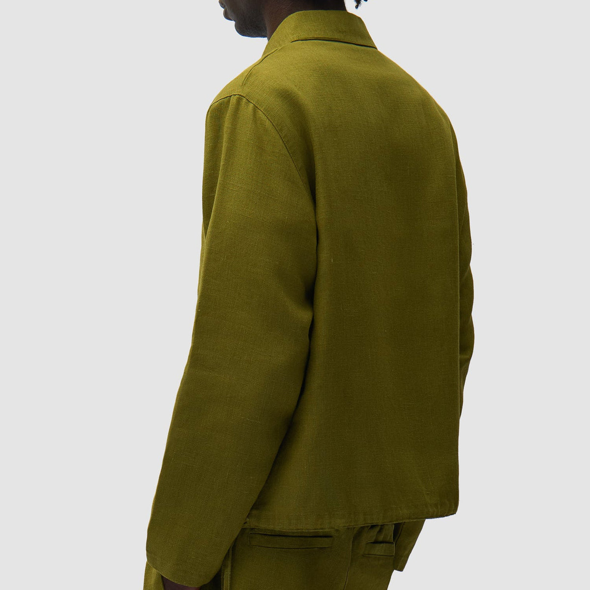 Arte Linen Quarter Zip Pullover: Green