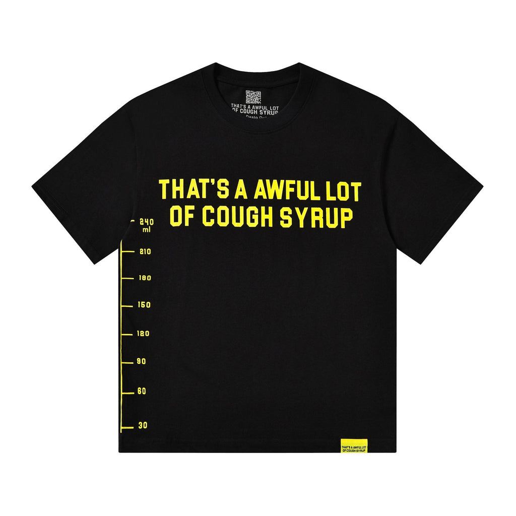 THAT'S A AWFUL LOT OF COUGH SYRUP Yellow Wordmark Short-Sleeve T-Shirt